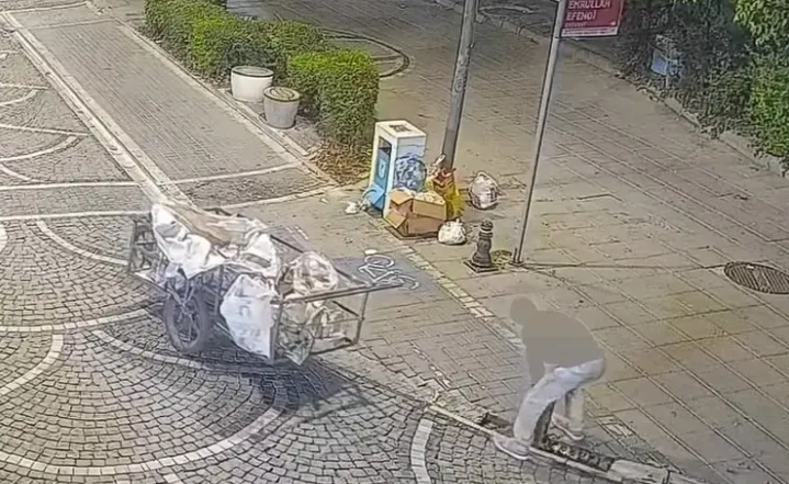 Lüleburgaz’da mazgal hırsızlığı kamerada