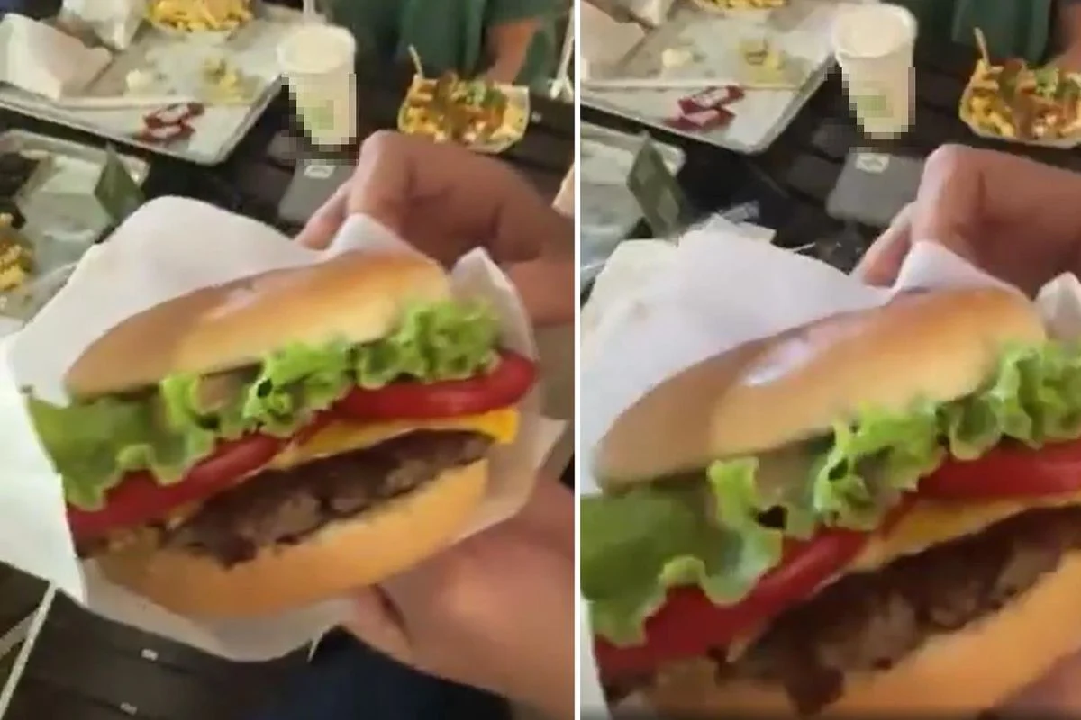 AVM'de skandal görüntü! Ünlü restoran zincirinden aldığı hamburgerden bakın ne çıktı